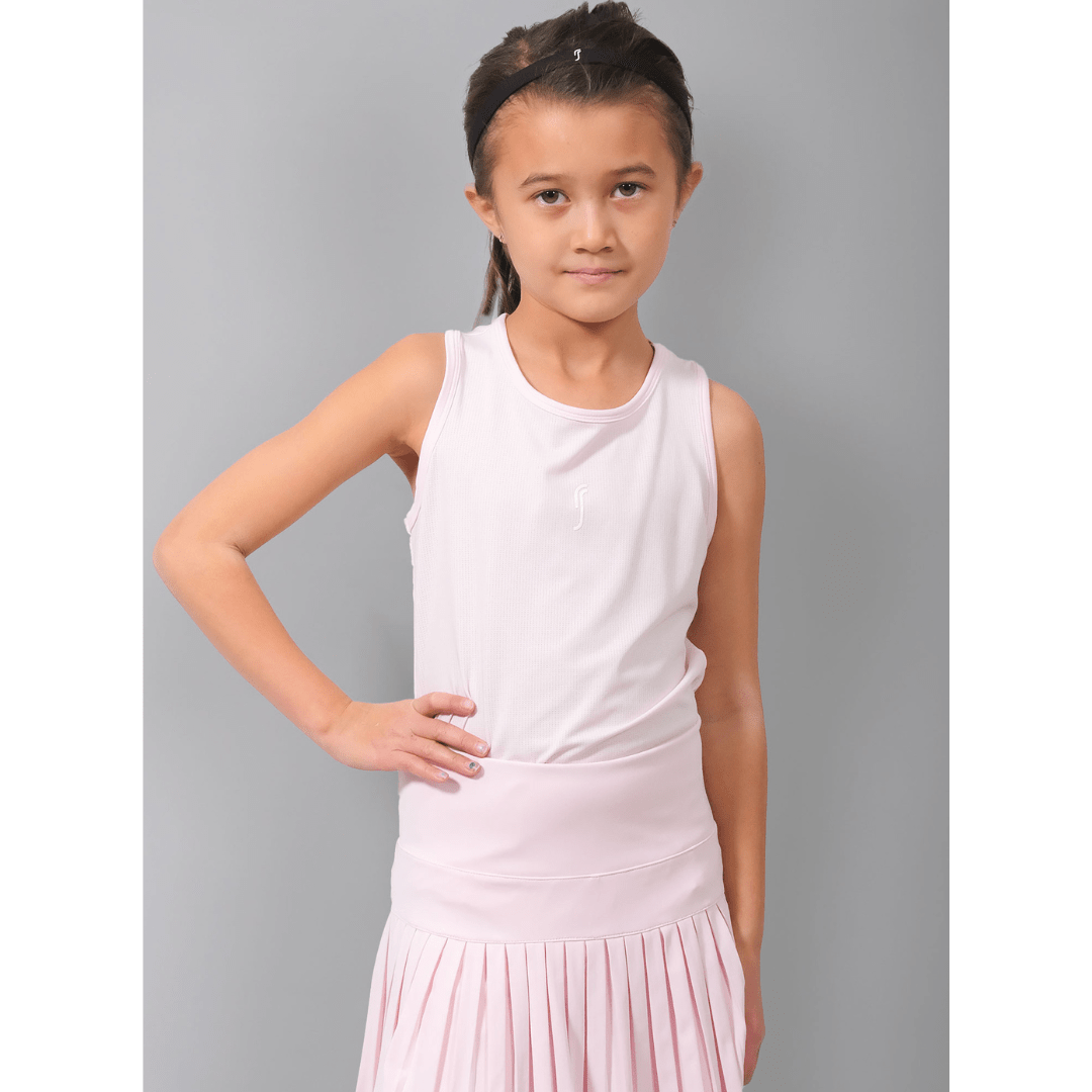 RS Girl's Performance Racerback Mesh Light Pink training tank top