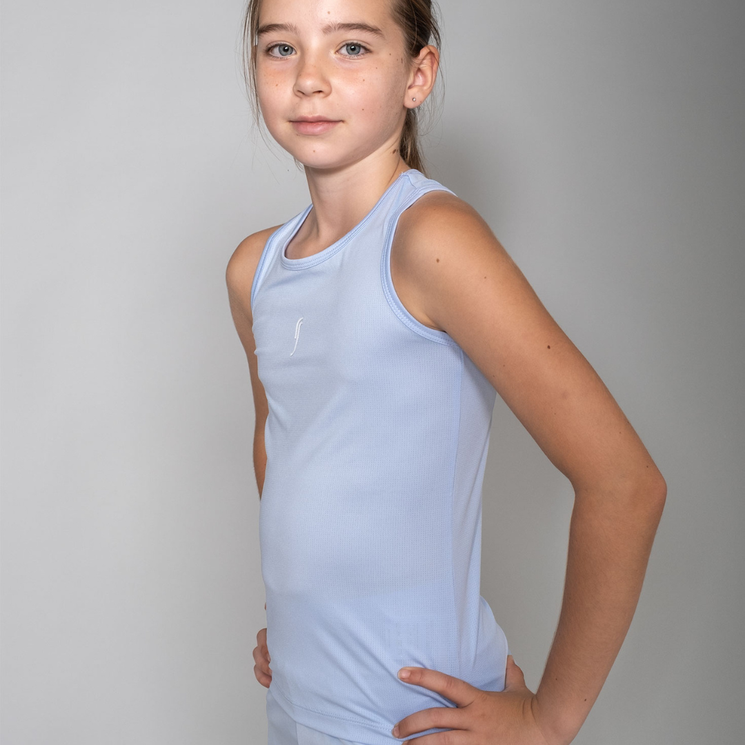 RS Girl's Performance Racerback Mesh Soft Blue träningslinne flickor