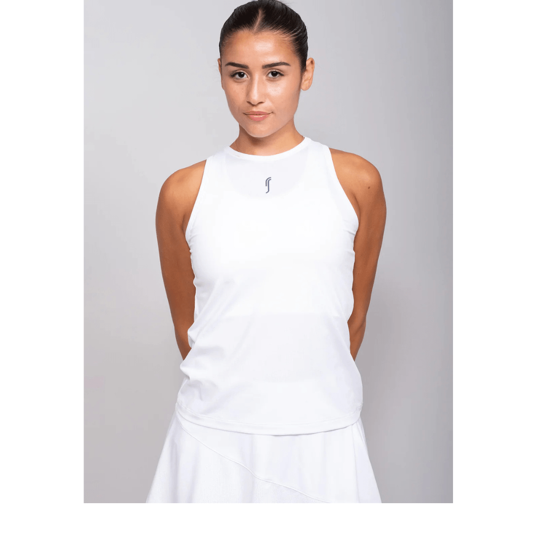 RS Women's Performance Tank Mesh white/deep blue träningslinne tennis & padel