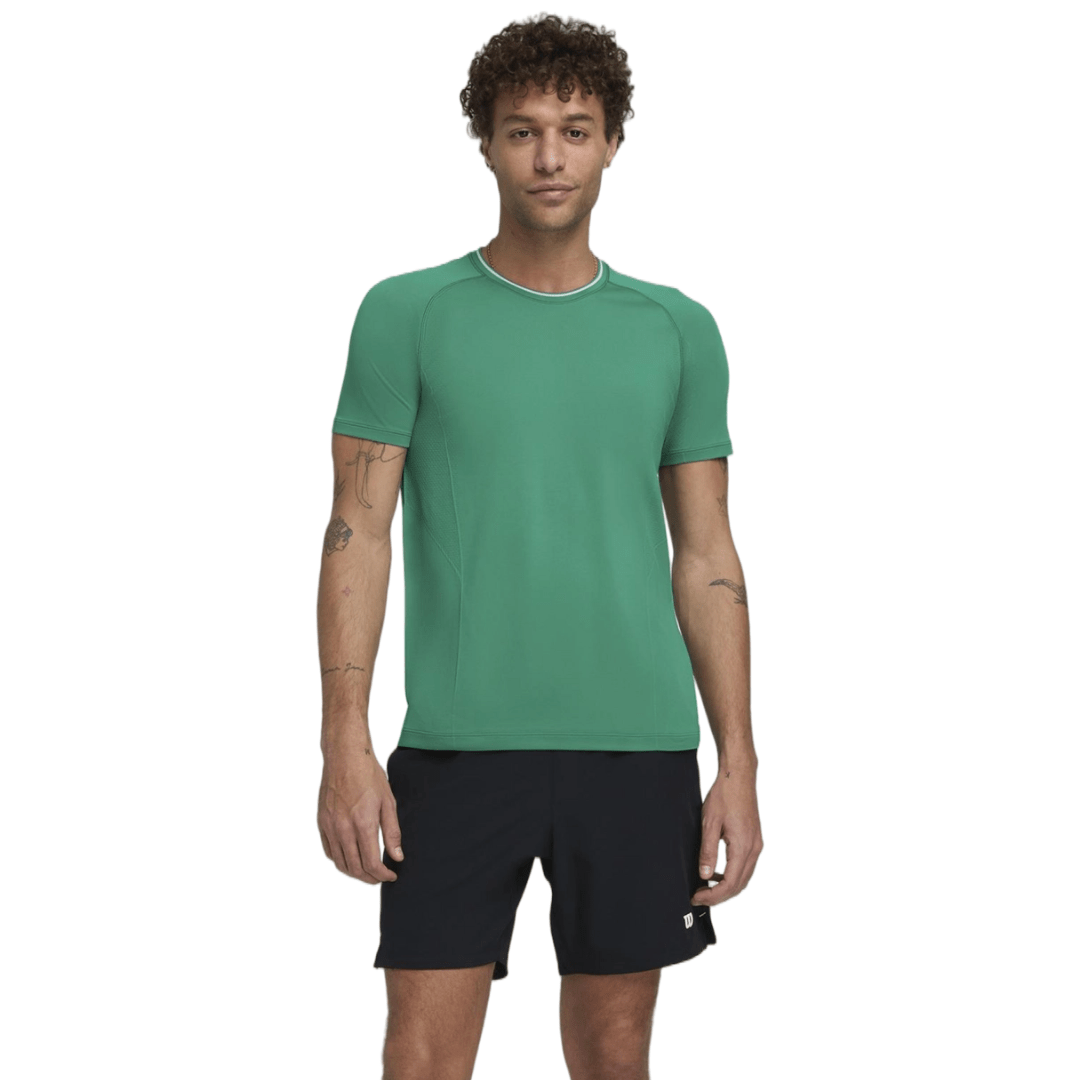 Wilson Men Team Seamless Crew Courtside Green t-shirt tennis & padel