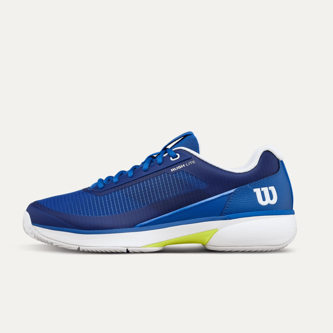 Wilson Rush Lite 5 Clay Men's Tennis Shoe Deja Vu Blue/White/Safety Yellow grustennisskor herr