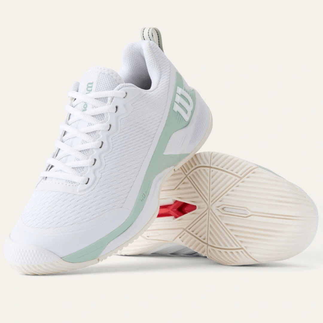 Wilson Rush Pro 4.5 all court tennisskor dam white / surf spray / tofu