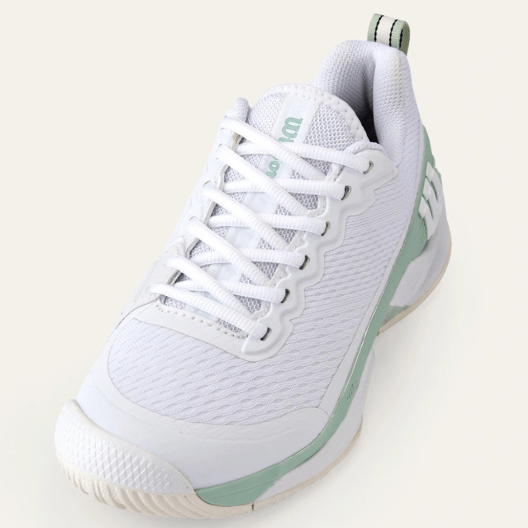 Wilson Rush Pro 4.5 all court women's tennis shoes white / surf spray / tofu
