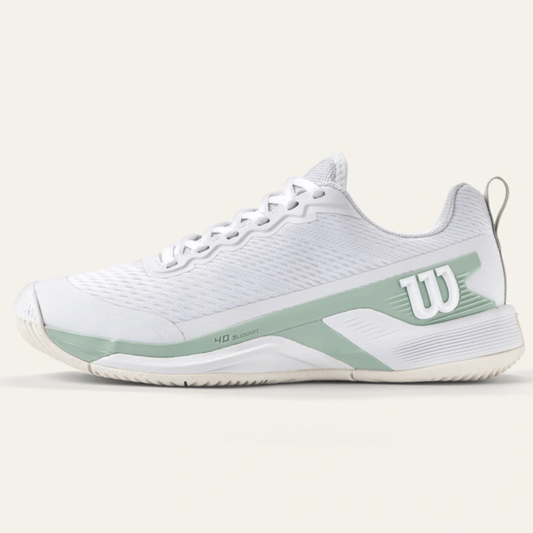 Wilson Rush Pro 4.5 all court tennisskor dam white / surf spray / tofu