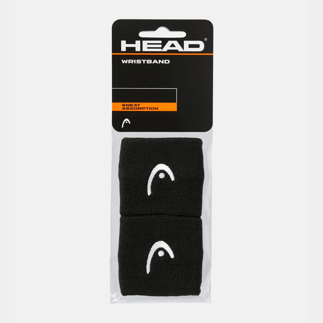Head Wristband Black 2-pack 2,5“ for tennis and padel players