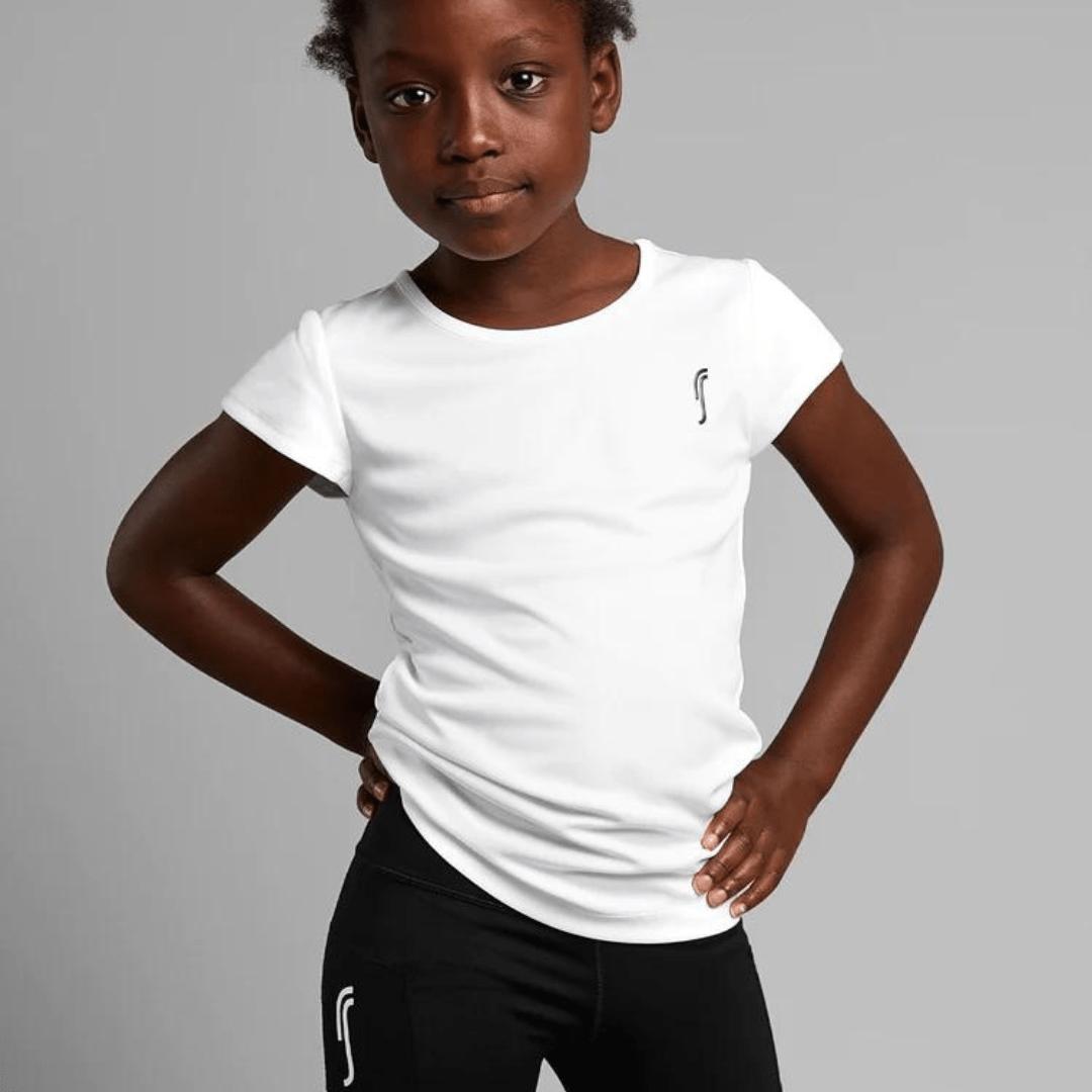 RS Girl's Club Tee Hvid t-shirt til træning