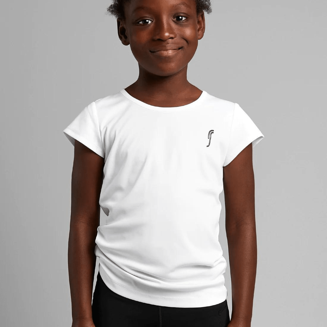 RS Girl's Club Tee Hvid t-shirt til træning