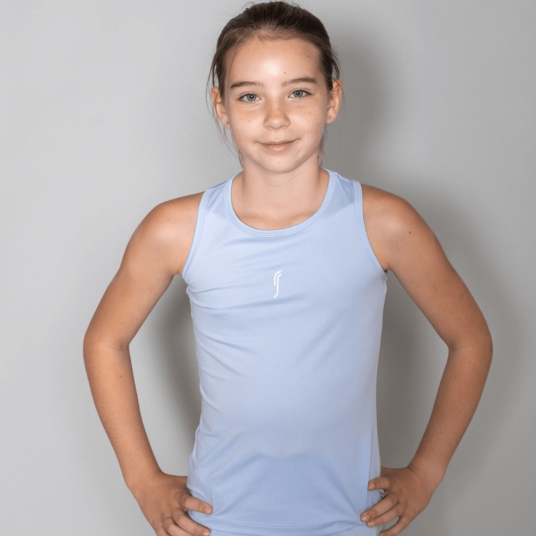 RS Girl's Performance Racerback Mesh Soft Blue träningslinne flickor