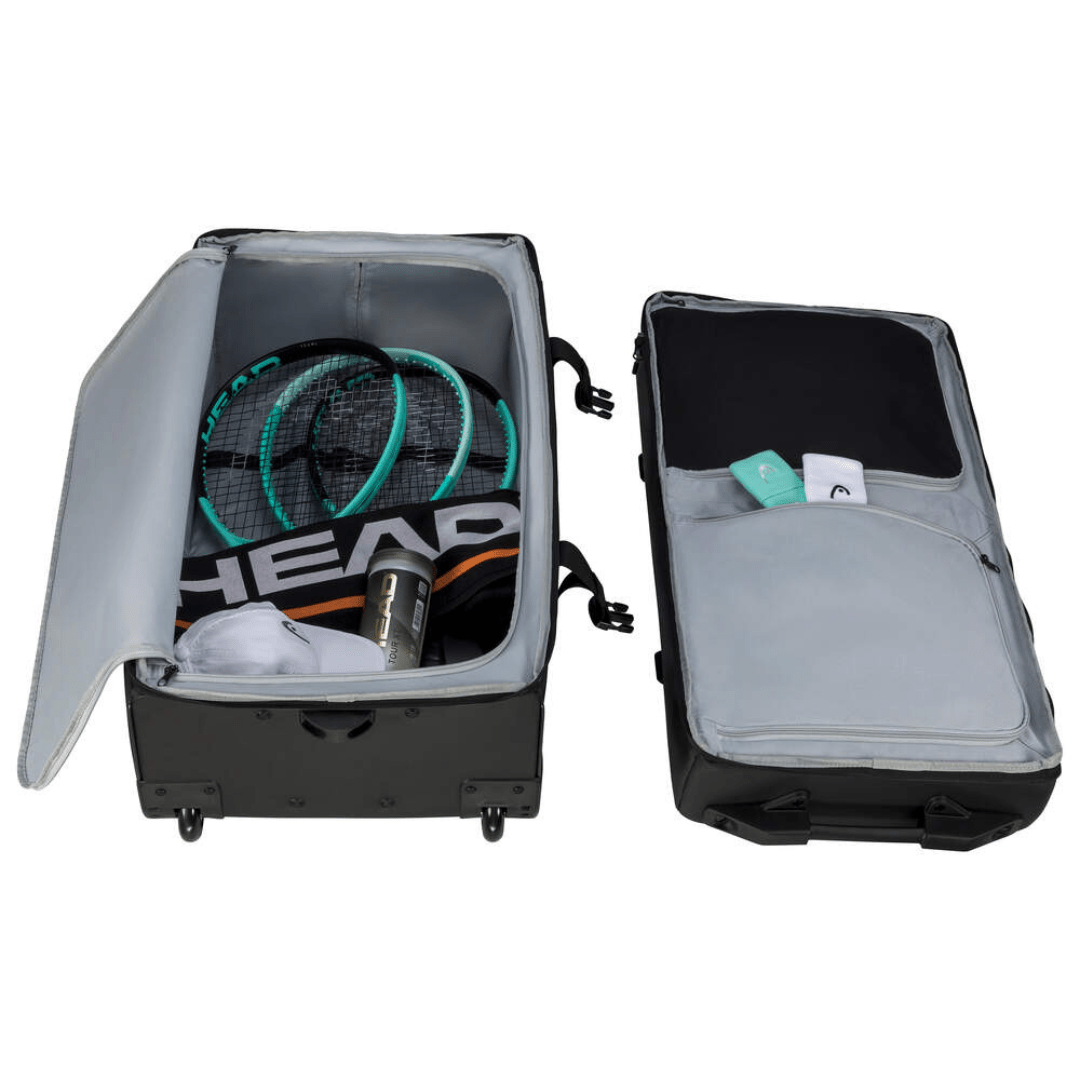 Head Tour Travel Bag 110L BK svart rullbar resväska för tennisspelare