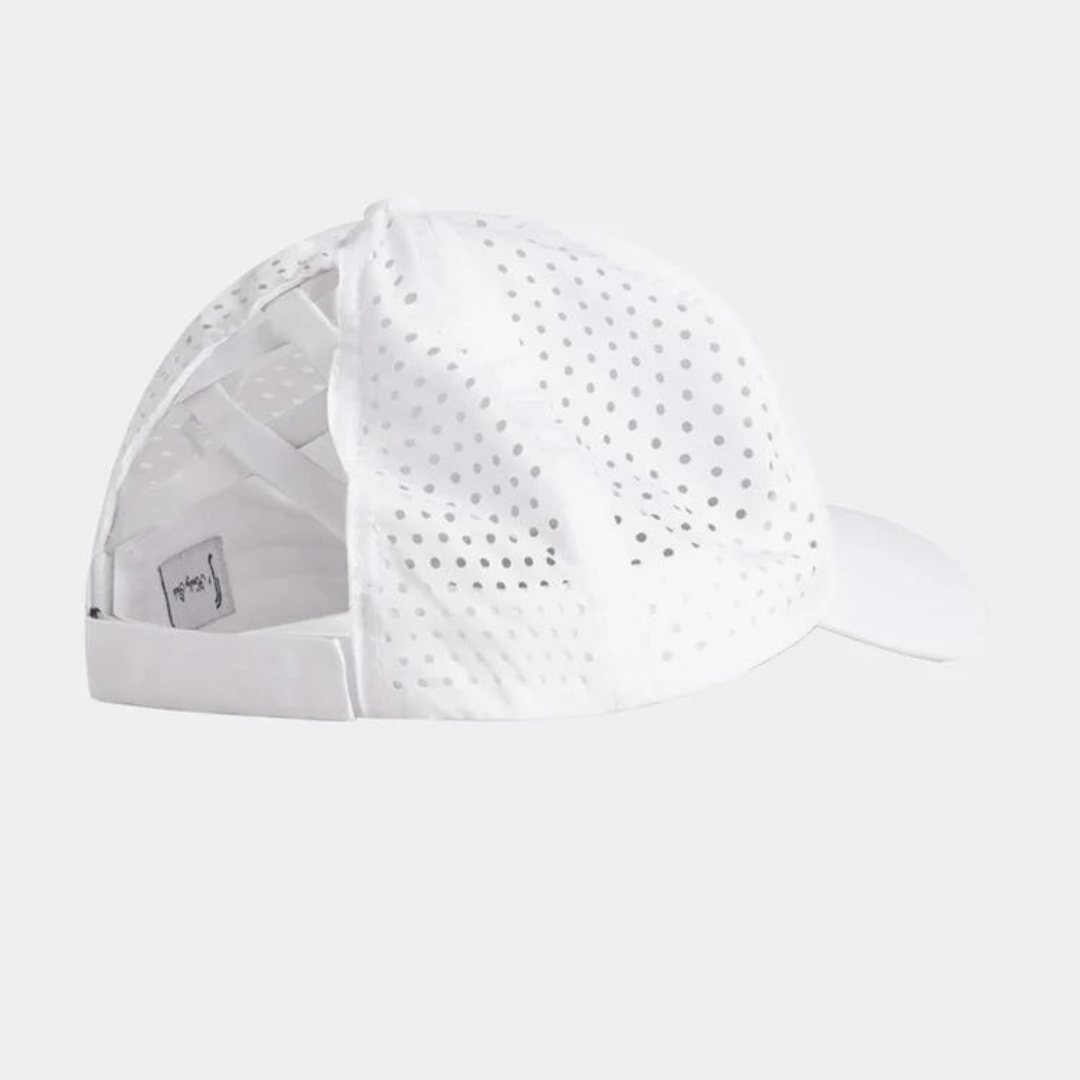 RS Kelly Performance Ponytail Cap White & Black keps för hög hästsvans