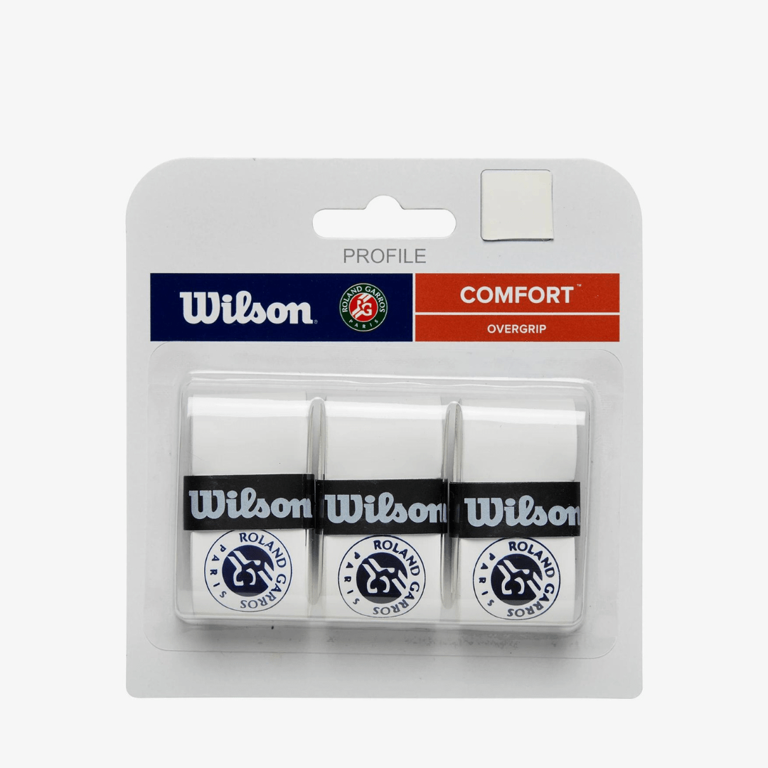 Wilson Comfort Overgrip Roland Garros hvid 3-pak greb