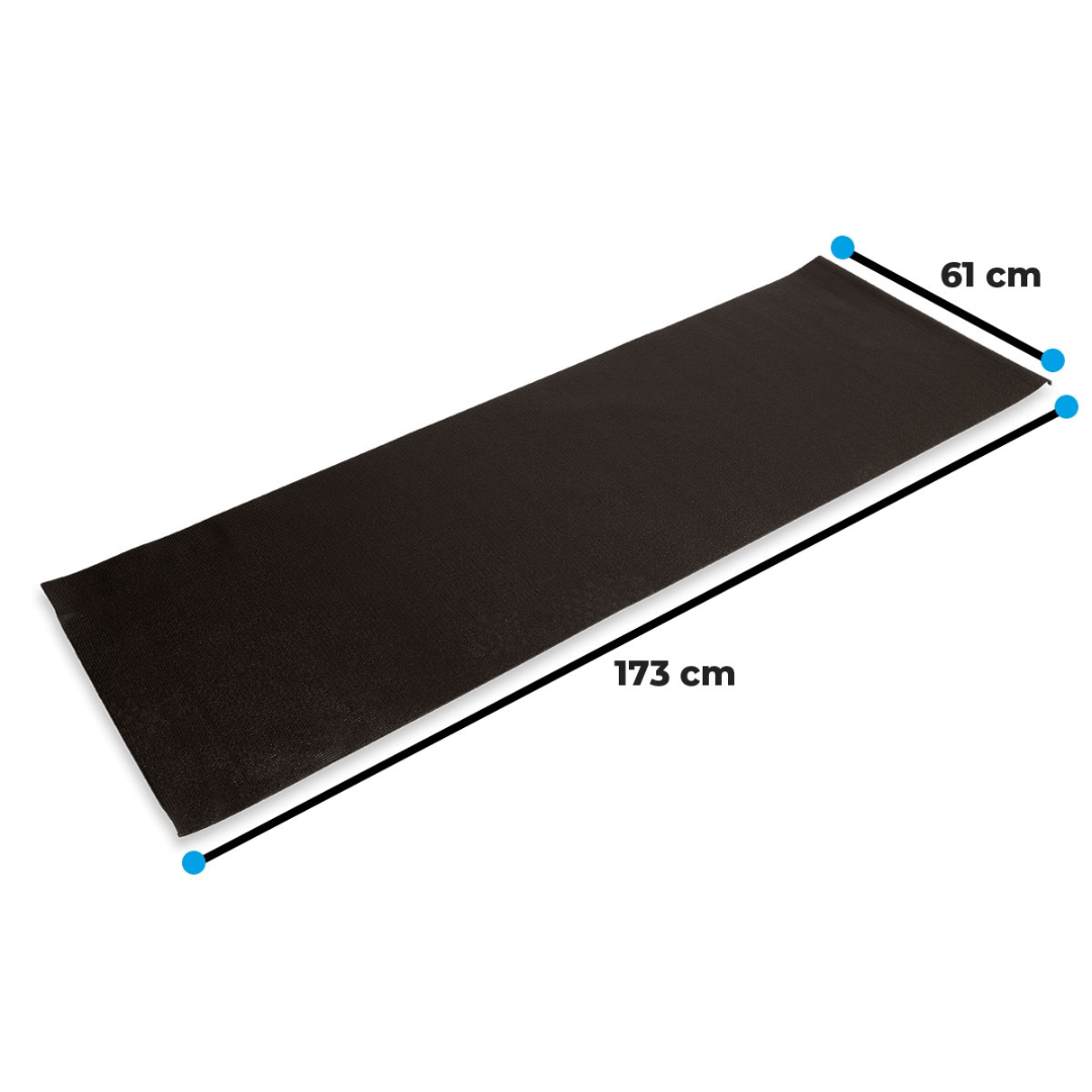 ASG yogamåtte sort skridsikker 4mm (173x61cm) vaskbar