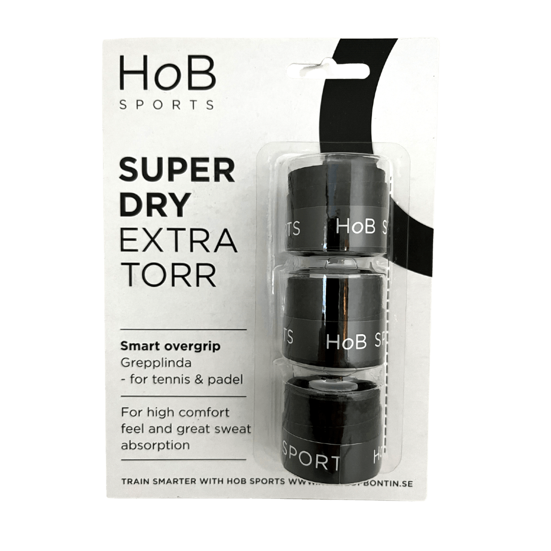 HoB Sports Super Dry overgrip 3-pack BLACK