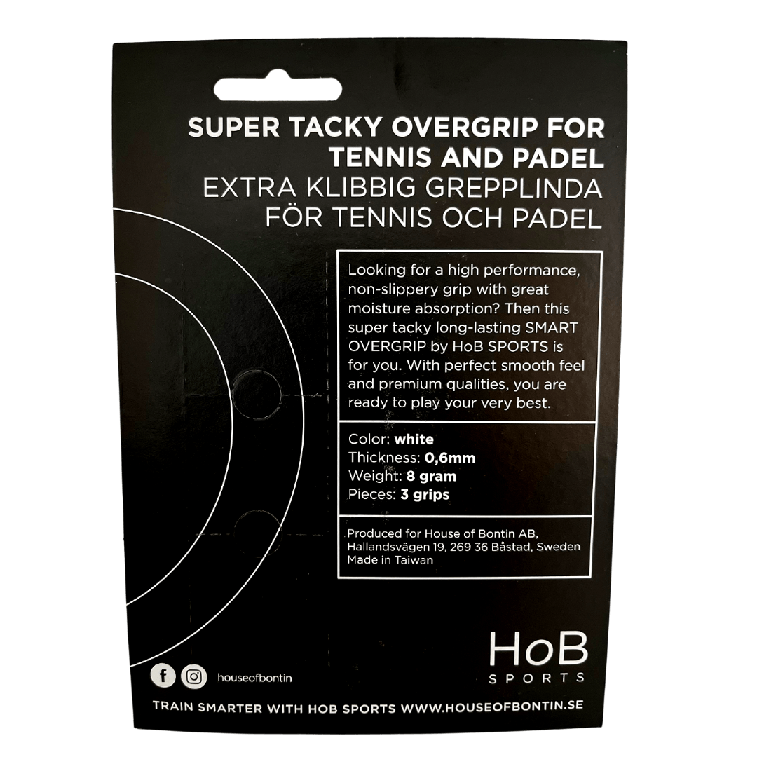 HoB Sports Super Tacky overgrip 3-pack WHITE