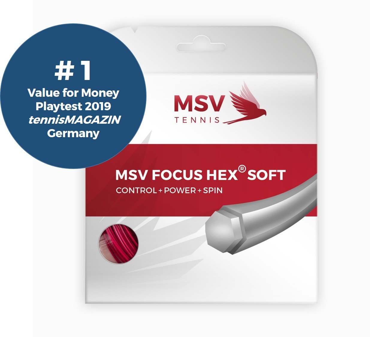 MSV Tennis String Focus HEX Soft 12m 1,15mm MULTIPLE COLORS