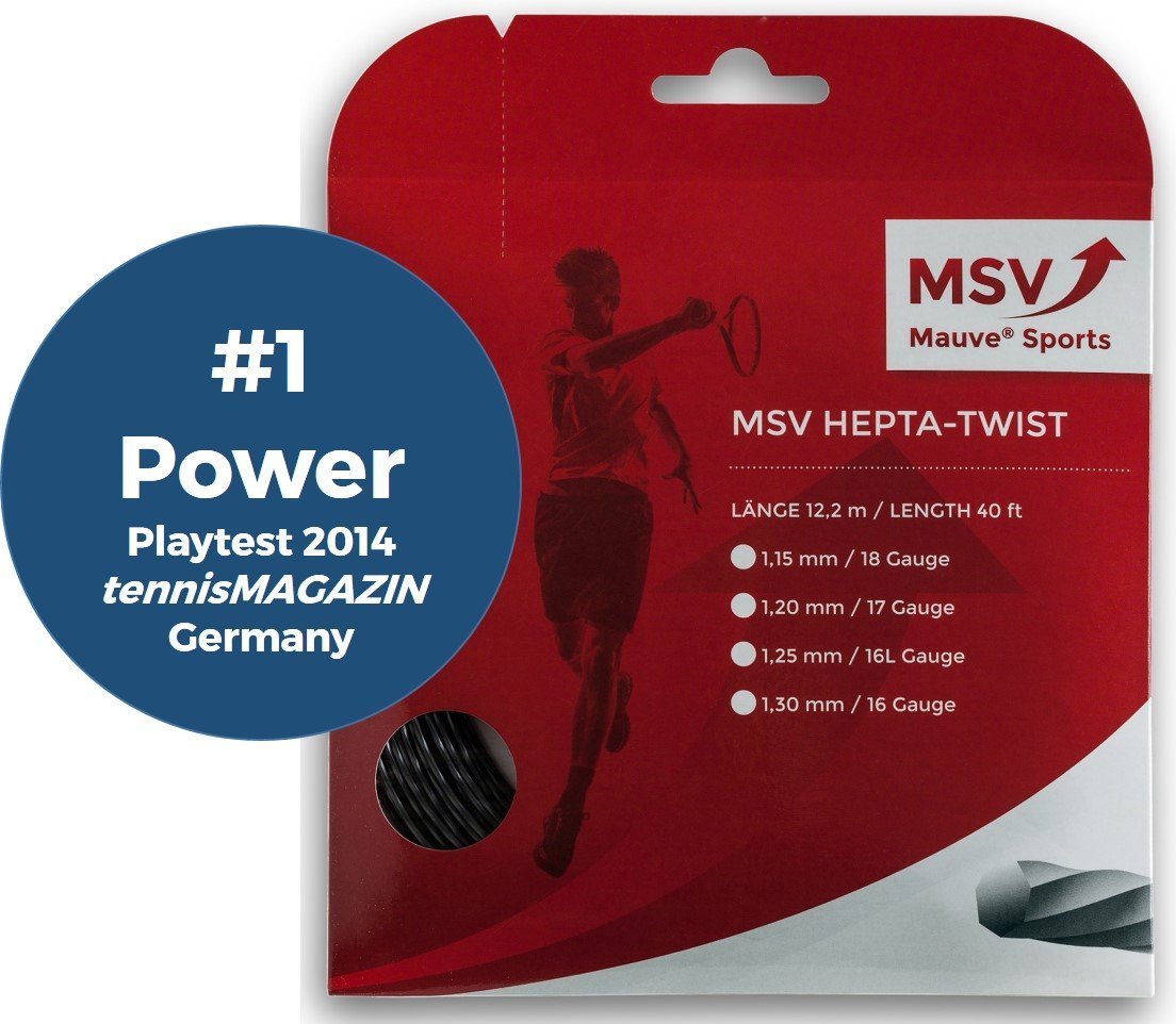 MSV Tennis String Hepta Twist 1.20mm 12m ANTHRACITE