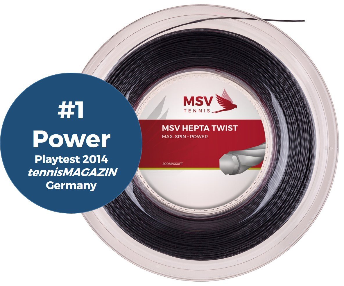 MSV Tennis String Hepta Twist reel 200m 1.20mm ANTHRACITE