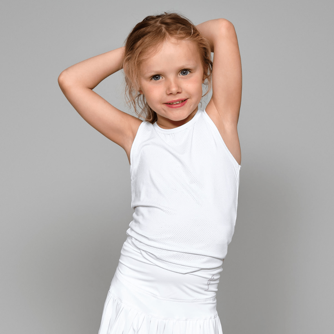 RS Girl's Mesh Tank White