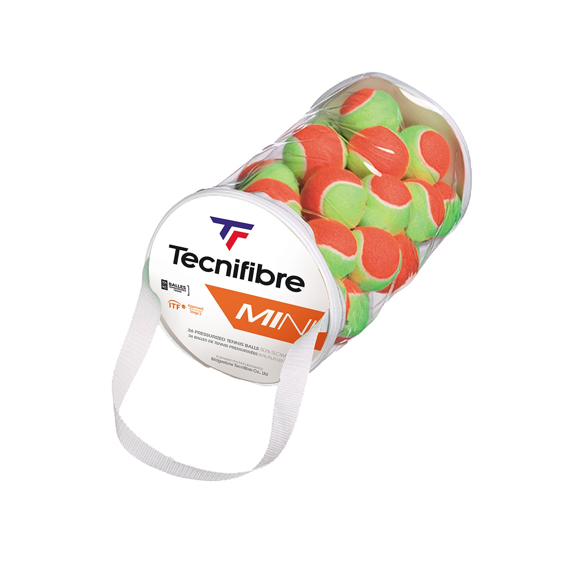 Tecnifibre Mini Stage 2 orange tennisboll för barn 36st