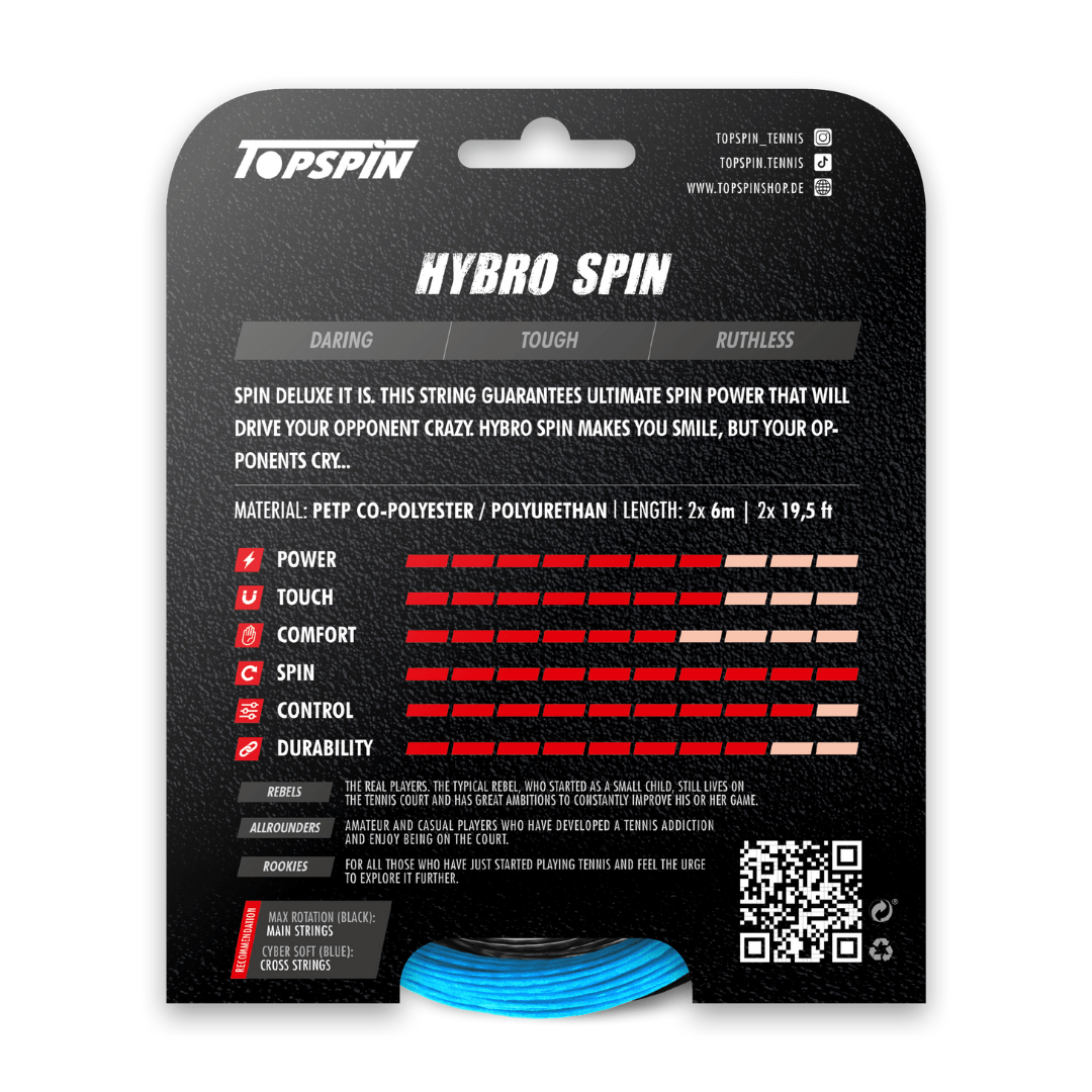Topspin Hybro Spin 1,25mm 2x6m strengesæt