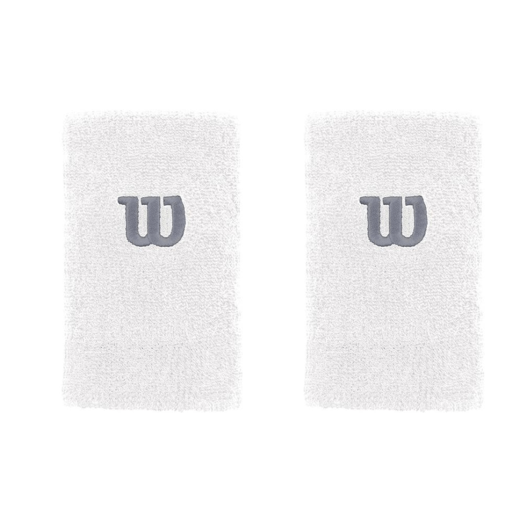 Wilson Extra Wide Wristband White 2pack